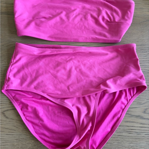 Old Navy Bright Pink Bandeau and Brief Set - Picture 1 of 2